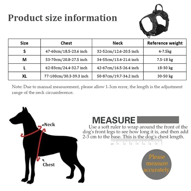 Adjustable Nylon Dog Harness No Pull Reflective Breathable Pet Vest