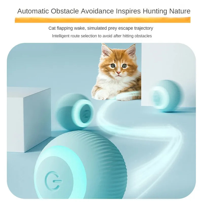 Smart Electric Rolling Cat Toy Ball Interactive Auto Moving Fun