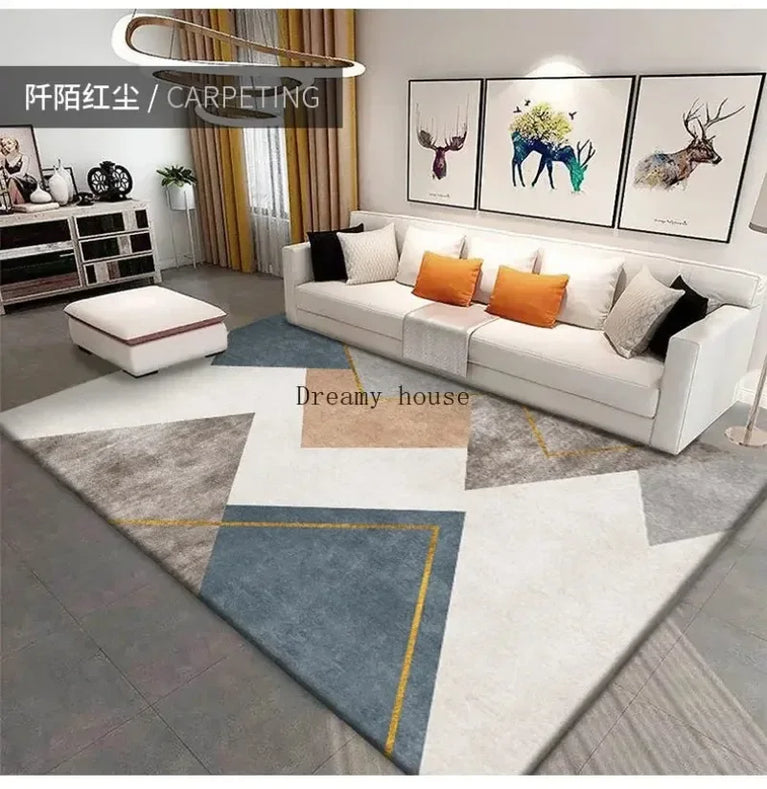 Modern Geometric Non-Slip Washable Area Rugs for Home Spaces