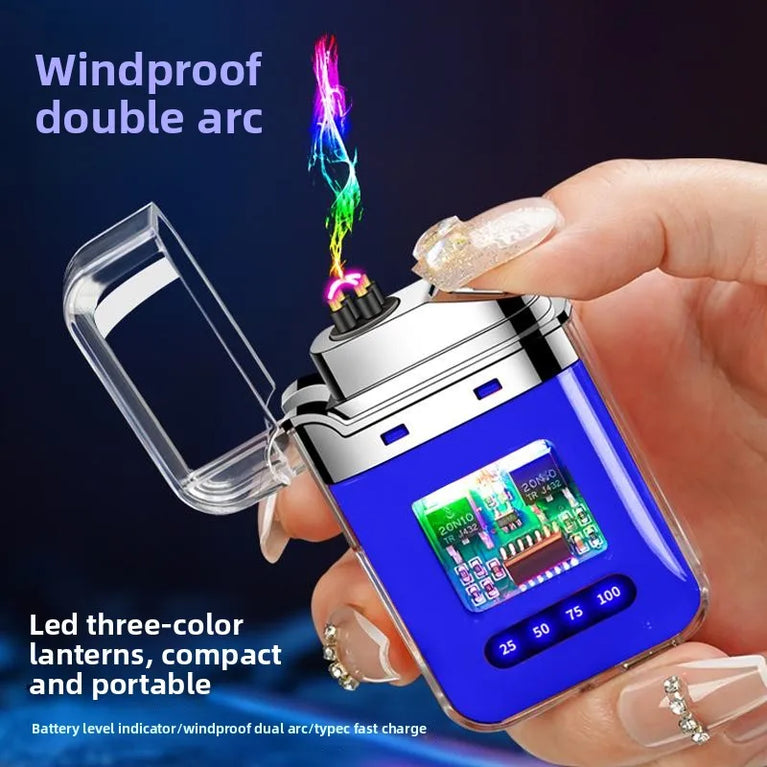 Electric Double Arc USB Plasma Lighter | Windproof Rechargeable Outdoor Tool