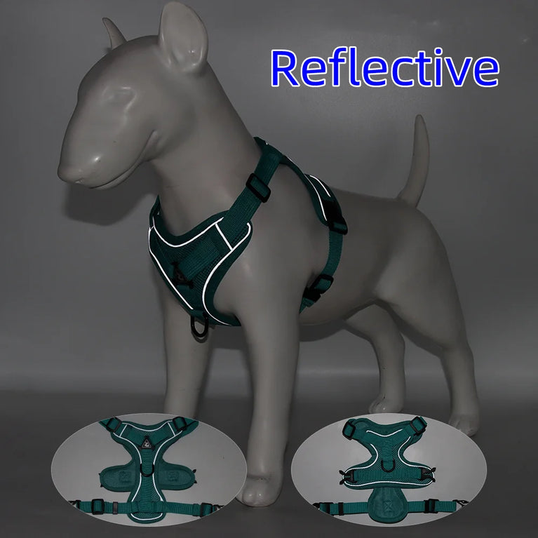 LED Light Reflective Dog Harness Vest With Leash Adjustable Pet Set