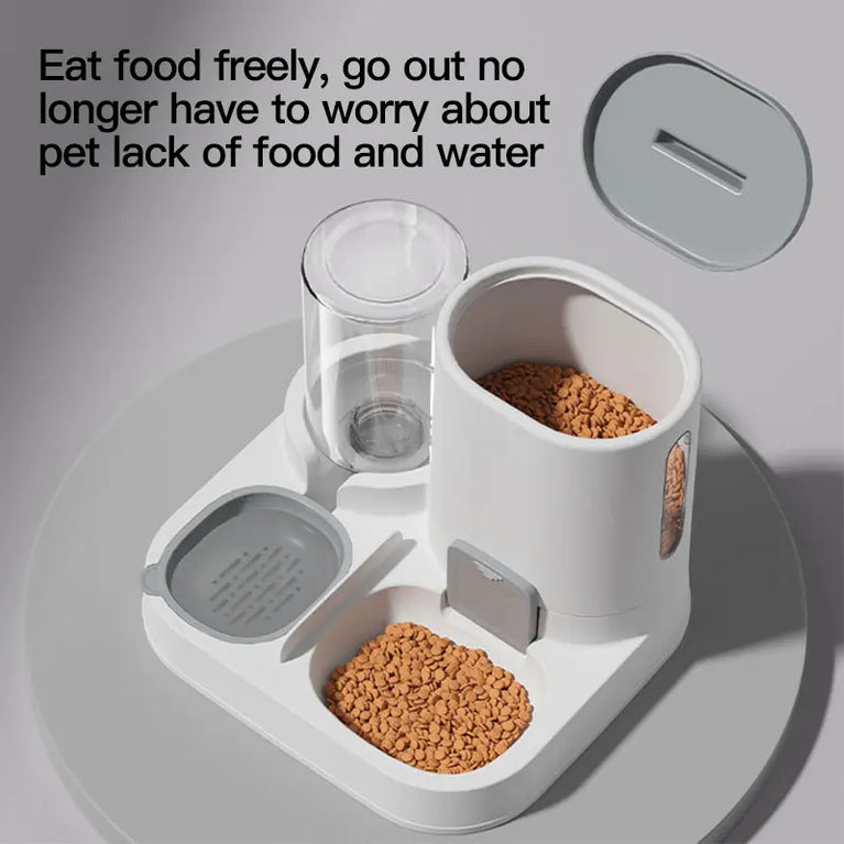 1-Pack Automatic Gravity Fed Cat Water Dispenser And Feeder Spill Proof Large Capacity One Piece Design