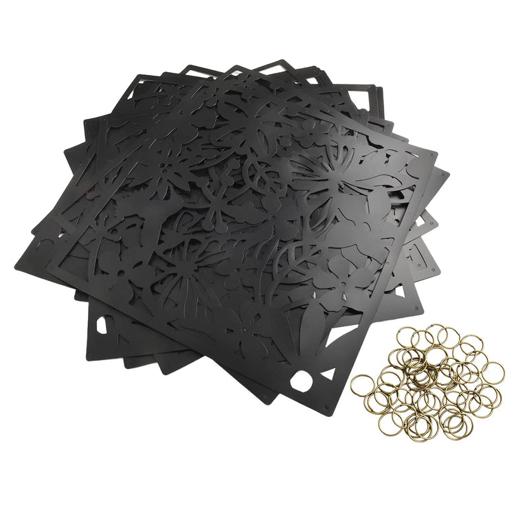 12-Piece Hanging Room Divider Set | Modern Hollow Pattern Space Partition
