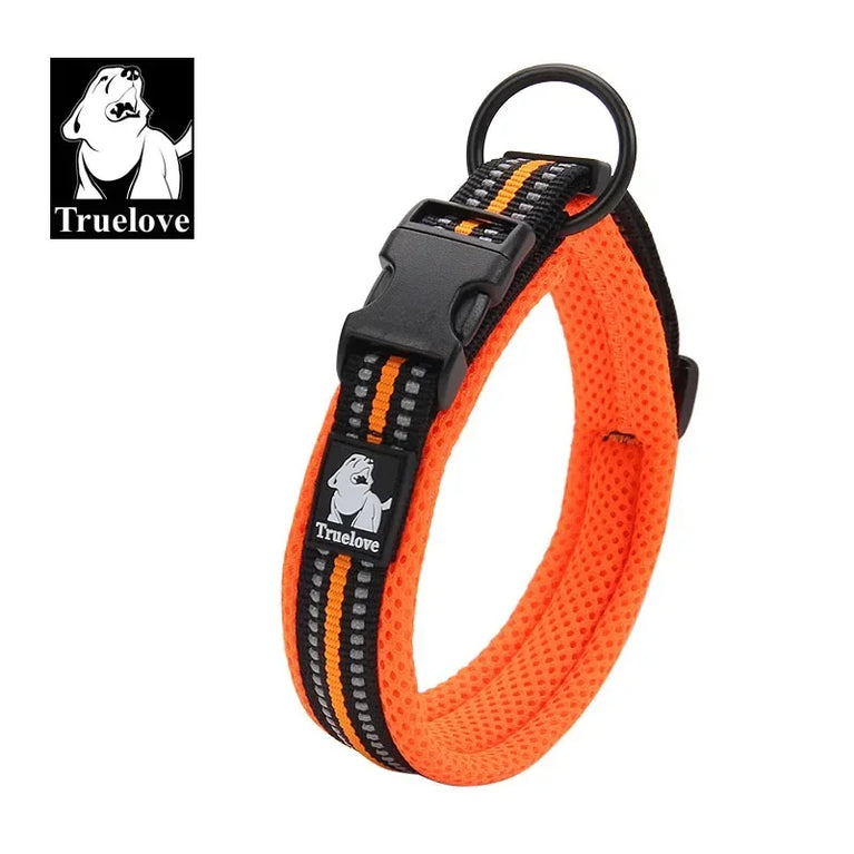 Adjustable Mesh Padded Dog Collar 3M Reflective Nylon Heavy Duty Proof