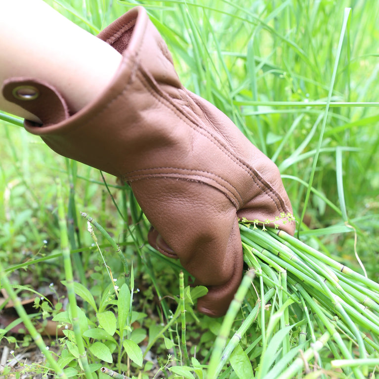 Heavy Duty Cowhide Leather Gardening Gloves Thorn Resistant Work