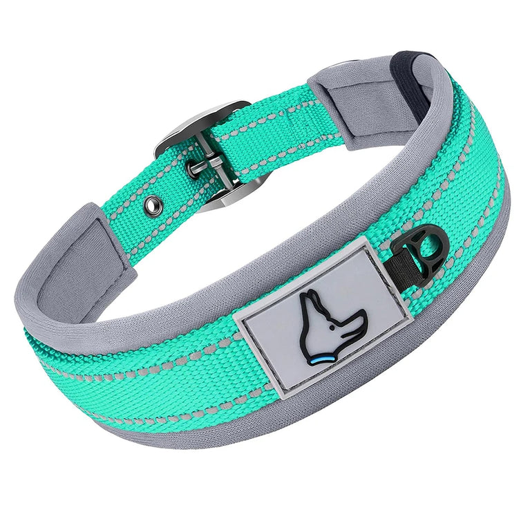 Padded Dog Collars Reflective Adjustable Heavy Duty Nylon Wide