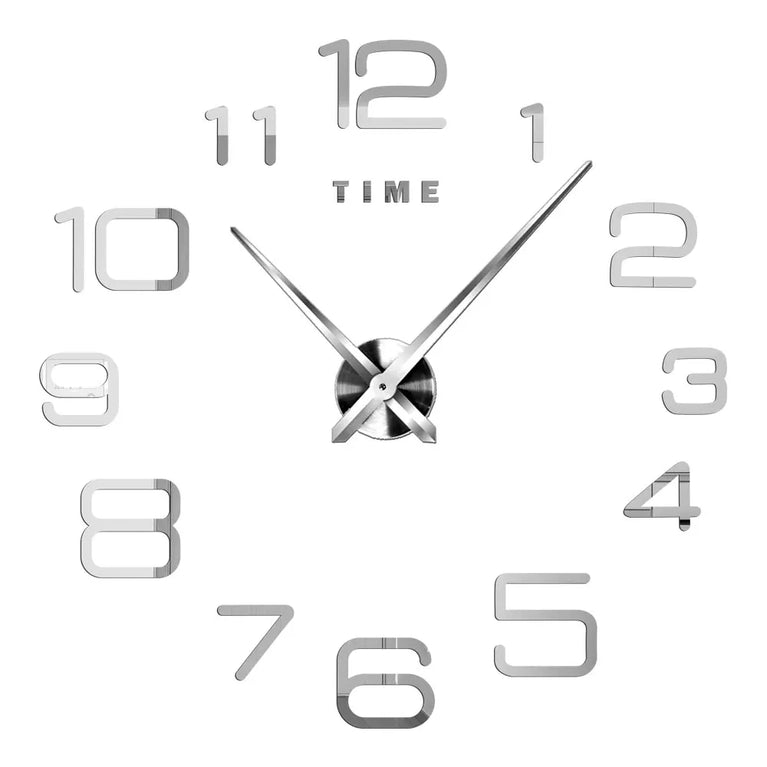 3D DIY Large Wall Clock | Modern Acrylic Mirror Surface Home Décor