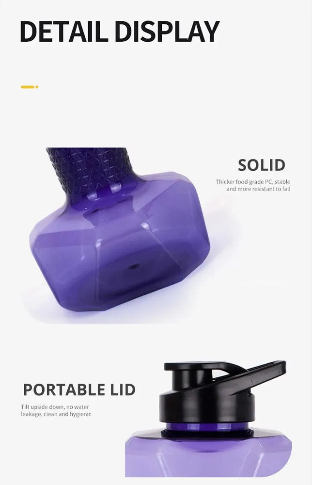 1500ML Dumbbell Shaped Gym Waterbottle Portable Fitness Drinking Bottle