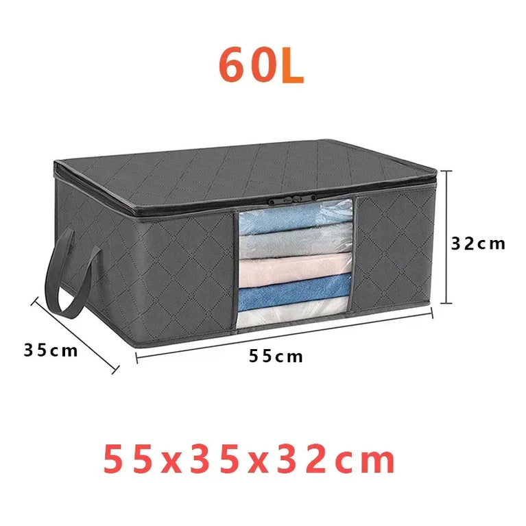 Large Capacity Foldable Storage Bag | 3D Wardrobe Organizer for Blankets & Clothing
