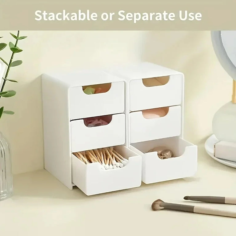 Chic 3-Tier Desk Organizer with Drawers Storage Divider Box