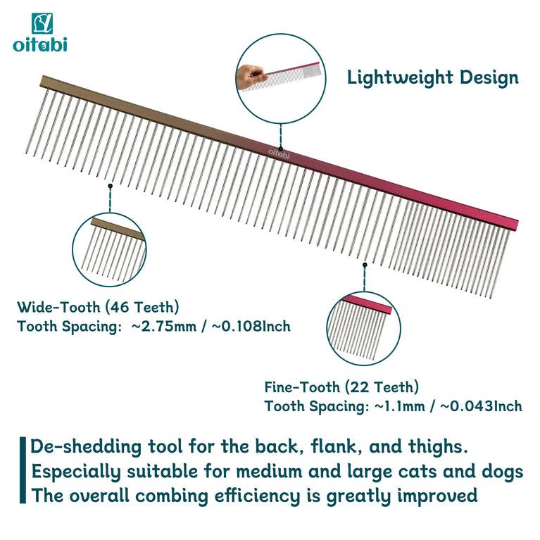Professional Pet Grooming Comb Gradient Aluminum Stainless Steel Dog Cat Comb Tool