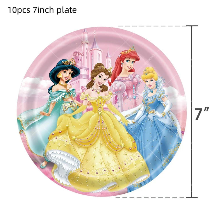 Princess Six Theme Party Disposable Tableware Set Girls Birthday