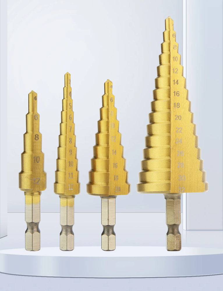 Titanium Step Drill Bit Set | High-Speed Stepped Conical Stage Drills