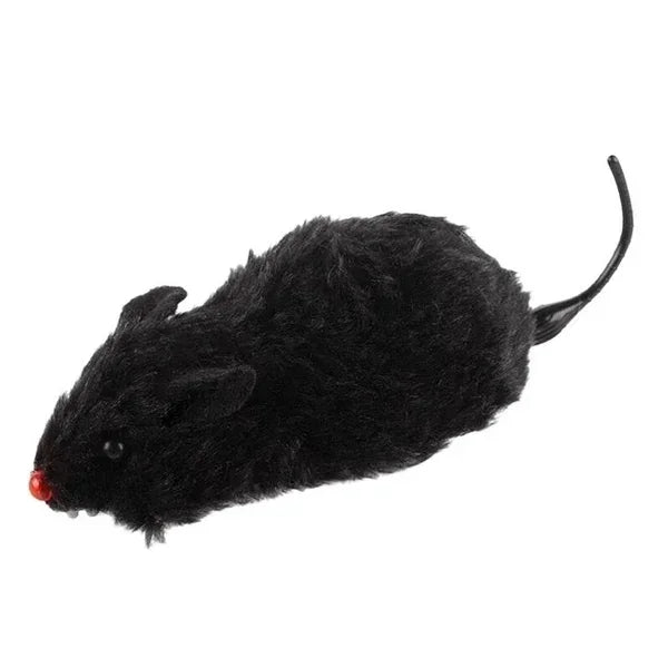 Lifelike Running Mouse Cat Toy Plush Interactive Fun Chase Play