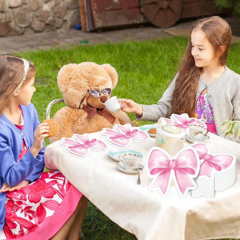 Pink Bow Disposable Party Napkins Soft Absorbent Table Napkins