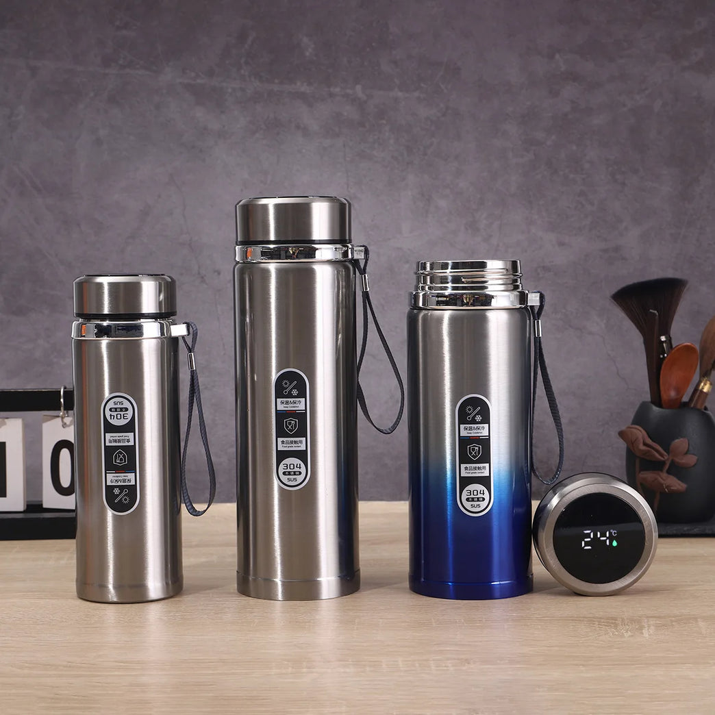 800–1000ml Stainless Steel Vacuum Insulated Sports Water Bottle Smart Lid Thermos Flask