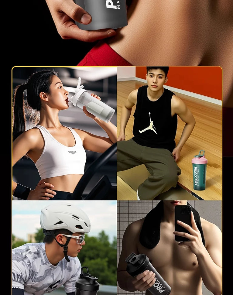 Protein Shaker Fitness Sports Waterbottle Mixing Cup for Gym Use