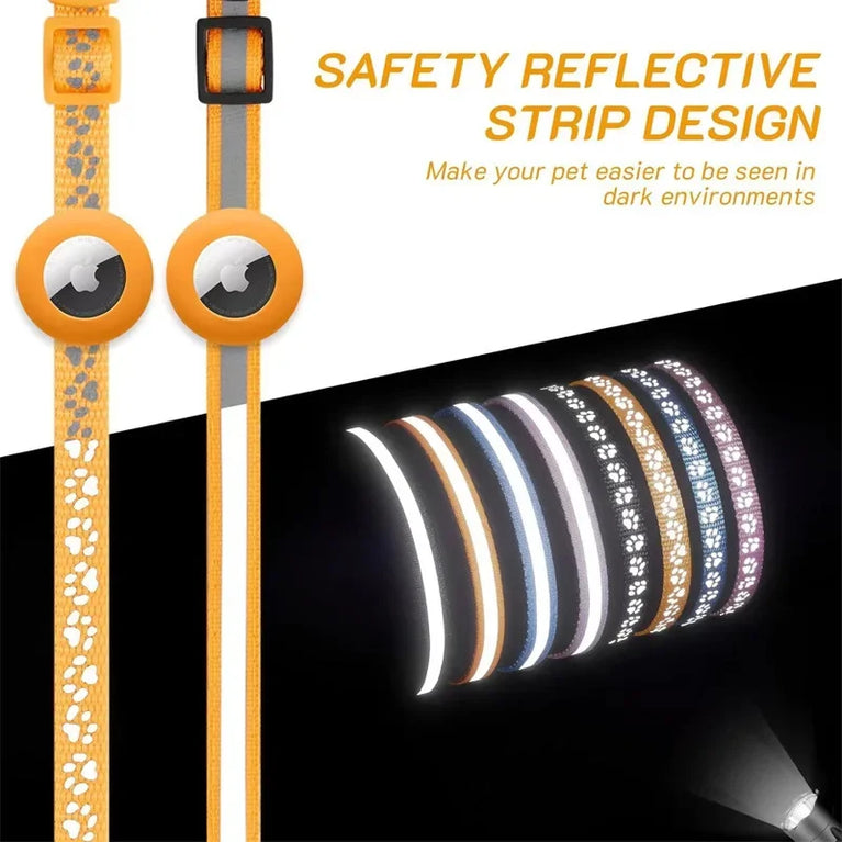 Airtag Cat Collar Breakaway Reflective Adjustable 7-12In GPS Collar