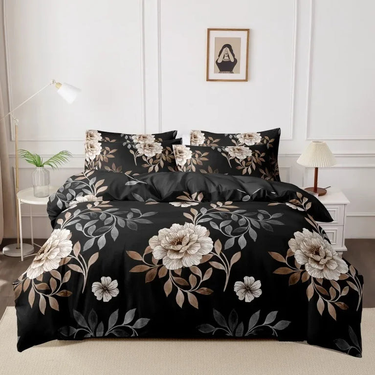 3-Piece Printed Brushed Duvet Cover Set | Soft & Breathable Bedding Collection