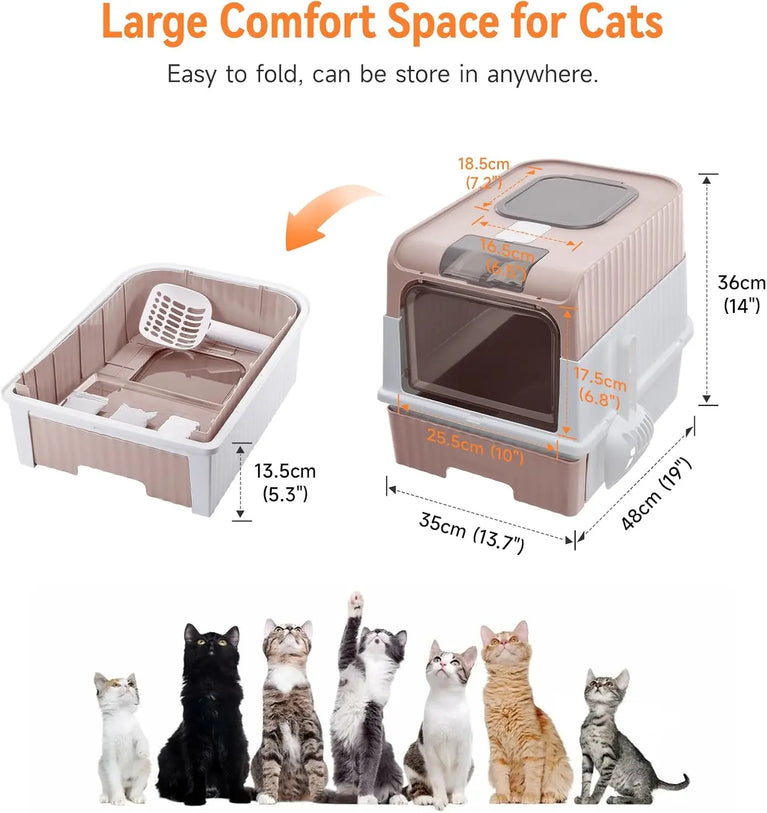 UV Sterilization Cat Litter Box Enclosed Odor Control Easy Clean