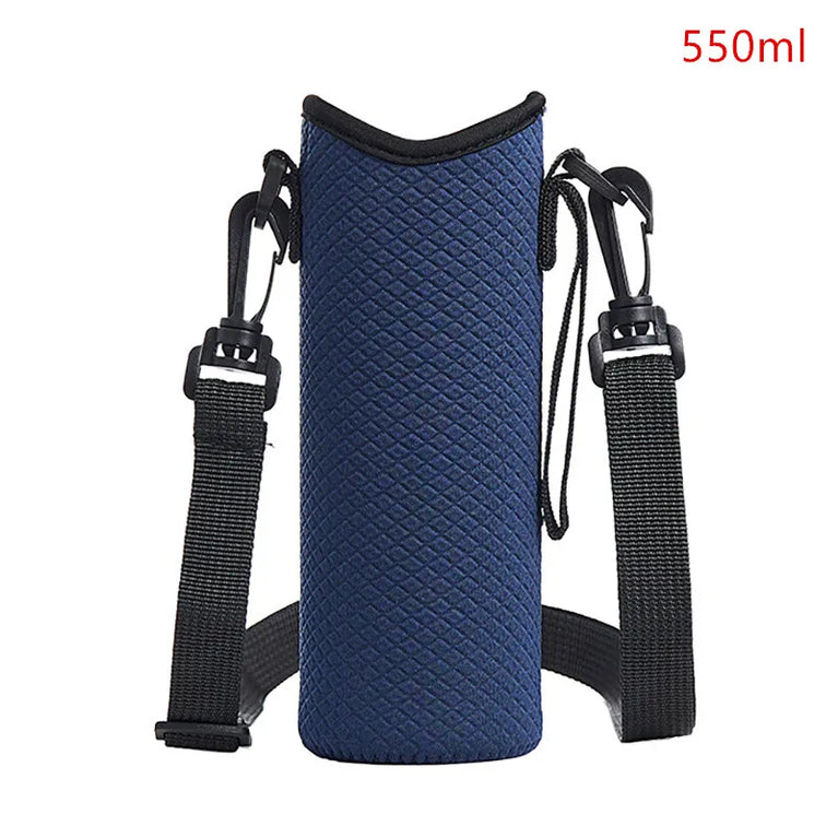 1000ML Neoprene Water Bottle Carrier Bag With Shoulder Strap Insulated Bottle Cover Pouch Holder Travel Outdoor Sport Sleeve