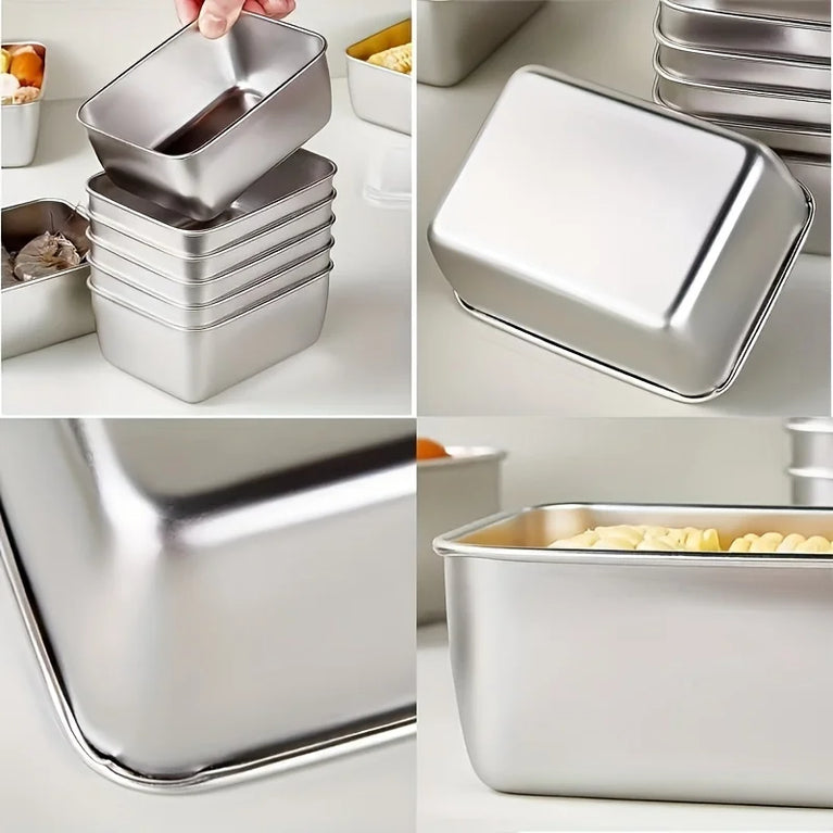 5PC Stainless Steel Food Storage Containers Airtight BPA Free Meal Prep Lunch Set