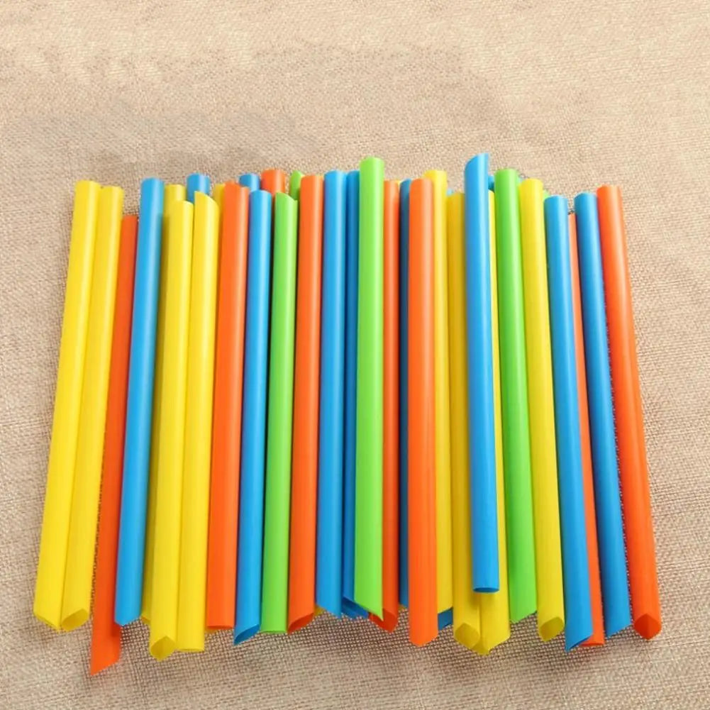 50PCS Jumbo Colored Bubble Tea Straws 19cm Disposable Use
