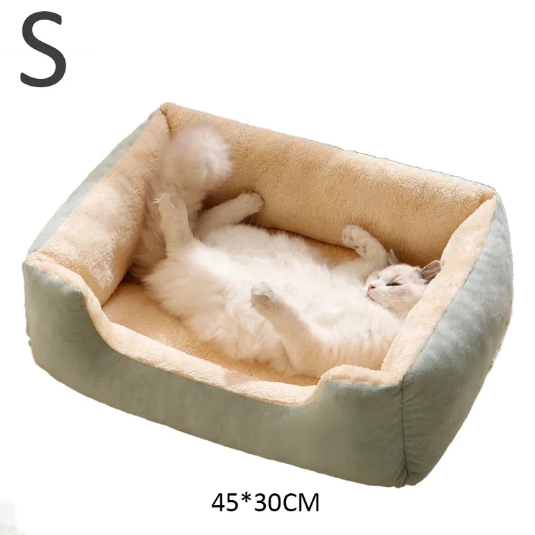 Soft Plush Cat Bed Cushion Basket House for Cats