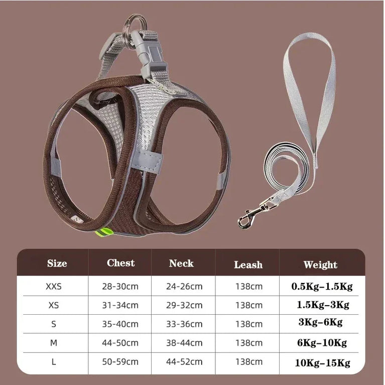 Dog Harness Leash Set Small Dogs Chihuahua Frenchie No Pull Vest