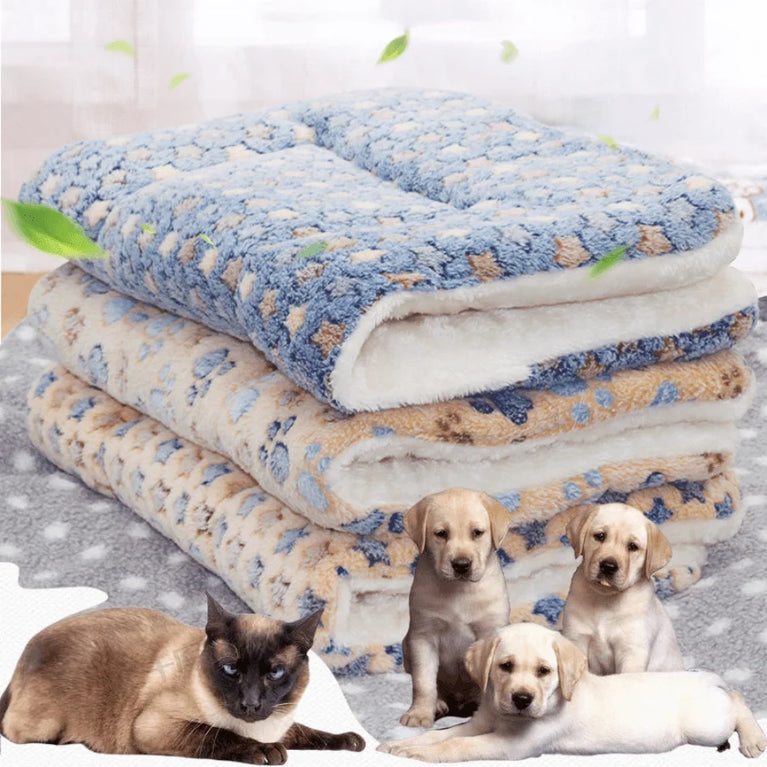 Thicken Coral Fleece Dog Bed Mat | Soft Flannel Sleeping Rug