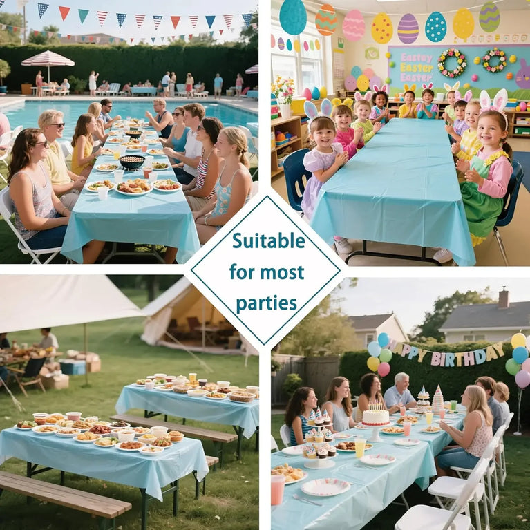 1PC 137x183cm Plastic Rectangle Disposable Table Cover Party Tablecloth Waterproof Event Decor