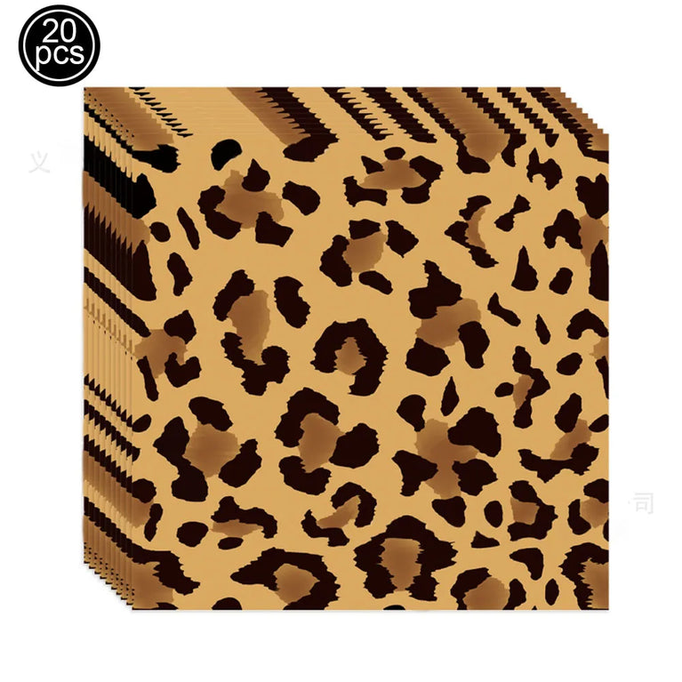Leopard Print Birthday Party Disposable Tableware Set-Animal Theme Decor