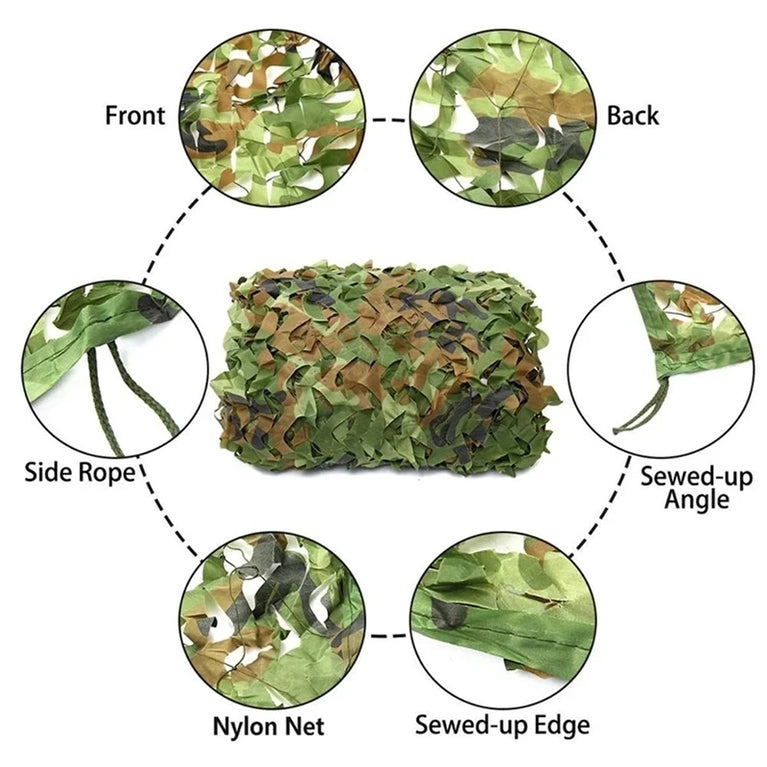 Double-Layer Camouflage Netting | Tactical Outdoor Sunshade & Privacy Cover