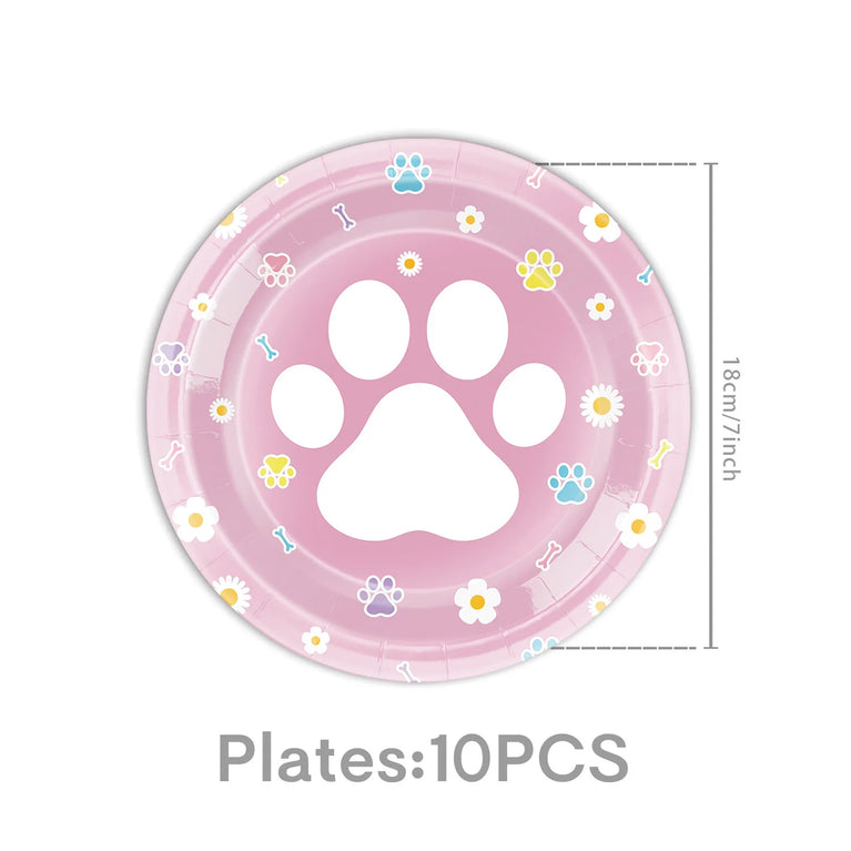Cute Animals Tableware Cat Shaped Dinner Plates Disposable Party Set