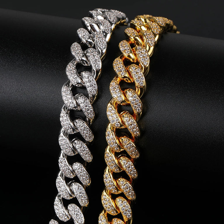 Luxury Cuban Link Cat Necklace Jewelry Rhinestone Collar Gold Chain Kitten