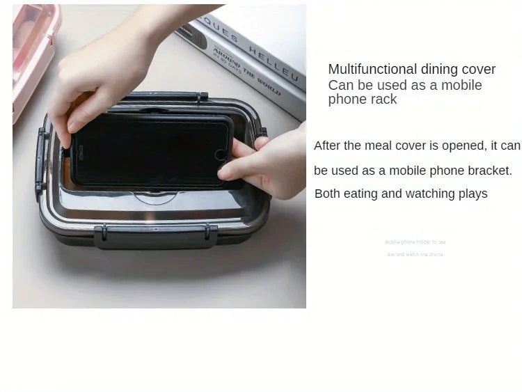 Leak Proof Stainless Steel Lunch Box 3/4 Compartment Bento Container