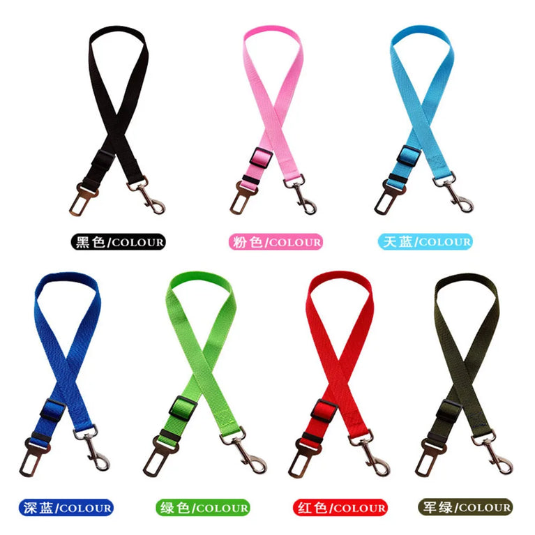 Adjustable Reflective Dog Car Seat Belt Harness With Lights Safety Travel Belt