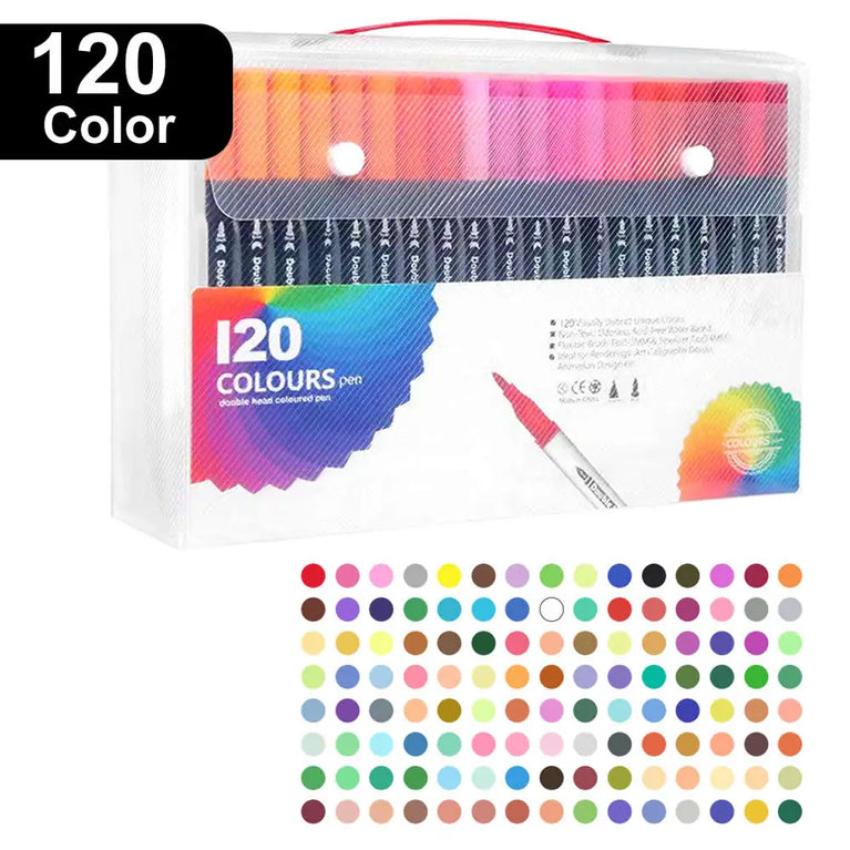 Double-Head Art Markers | Professional Drawing Brush Pen Set