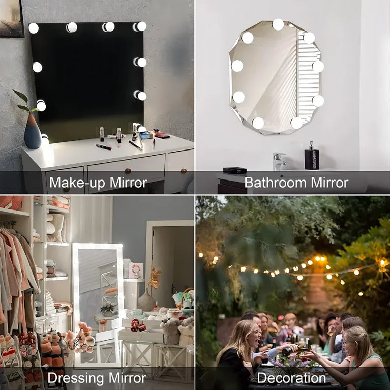 LED Hollywood Vanity Mirror Lights | Professional Detachable USB Makeup Lamps