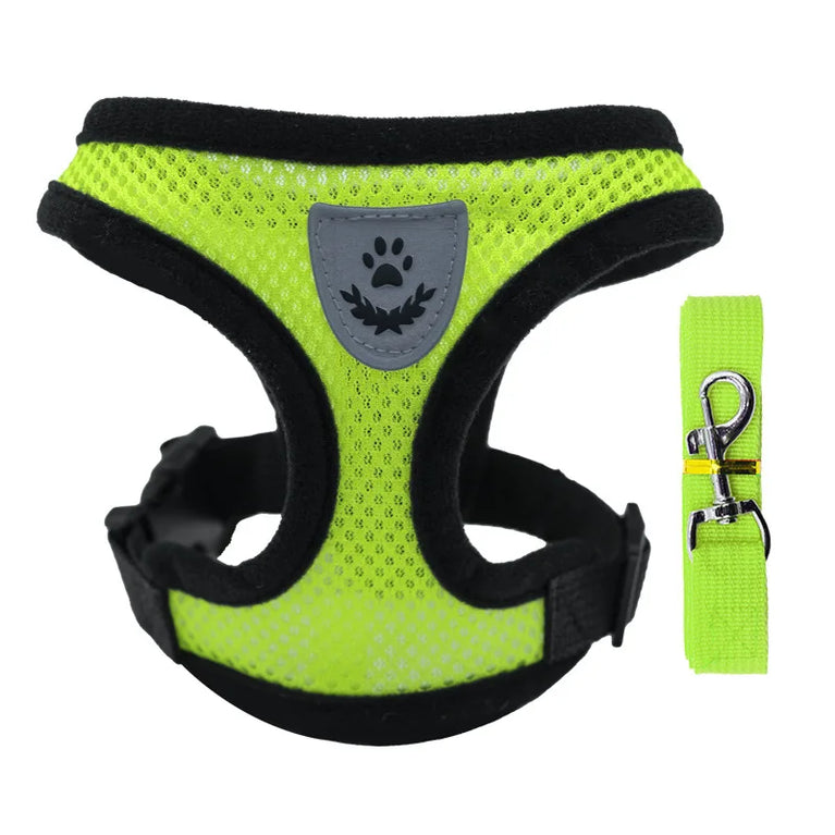 Breathable Mesh Cat Small Dog Harness And Leash Kitten Puppy Adjustable Vest Set