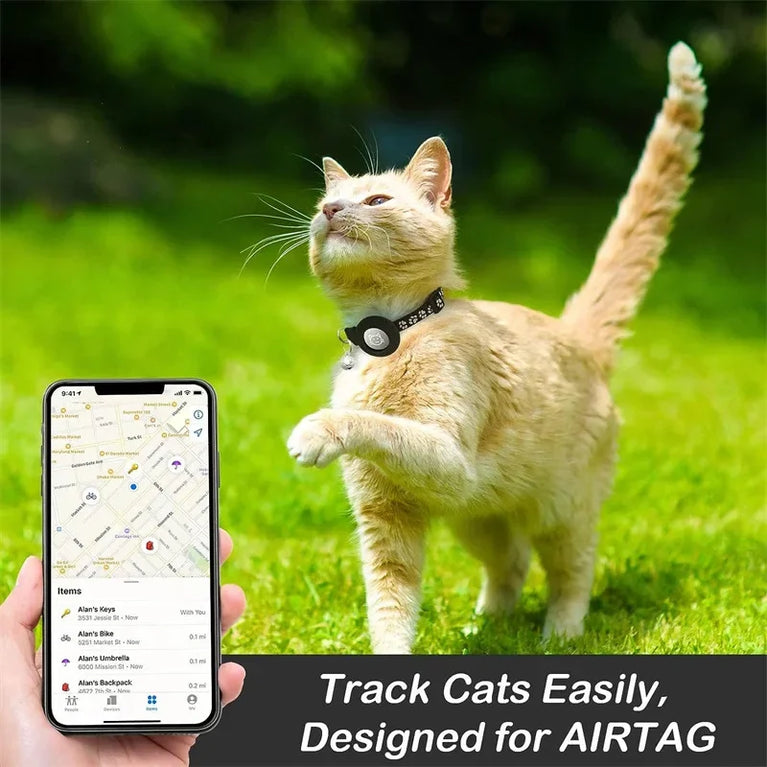 Airtag Cat Collar Breakaway Reflective Adjustable 7-12In GPS Collar