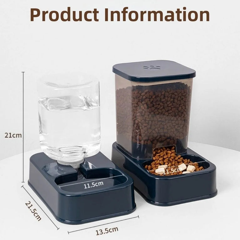 Large Capacity Pet Automatic Feeder 1.5L Food And Water Dispenser Set For Cats