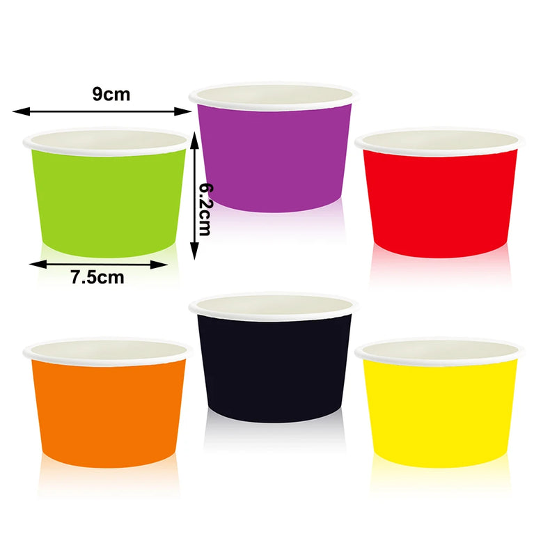 6-30pcs Paper Snack Cups Ice Cream Paper Bowl Disposable Dessert Treat Snack Cups Kids Birthday Shower Summer Party Supplies
