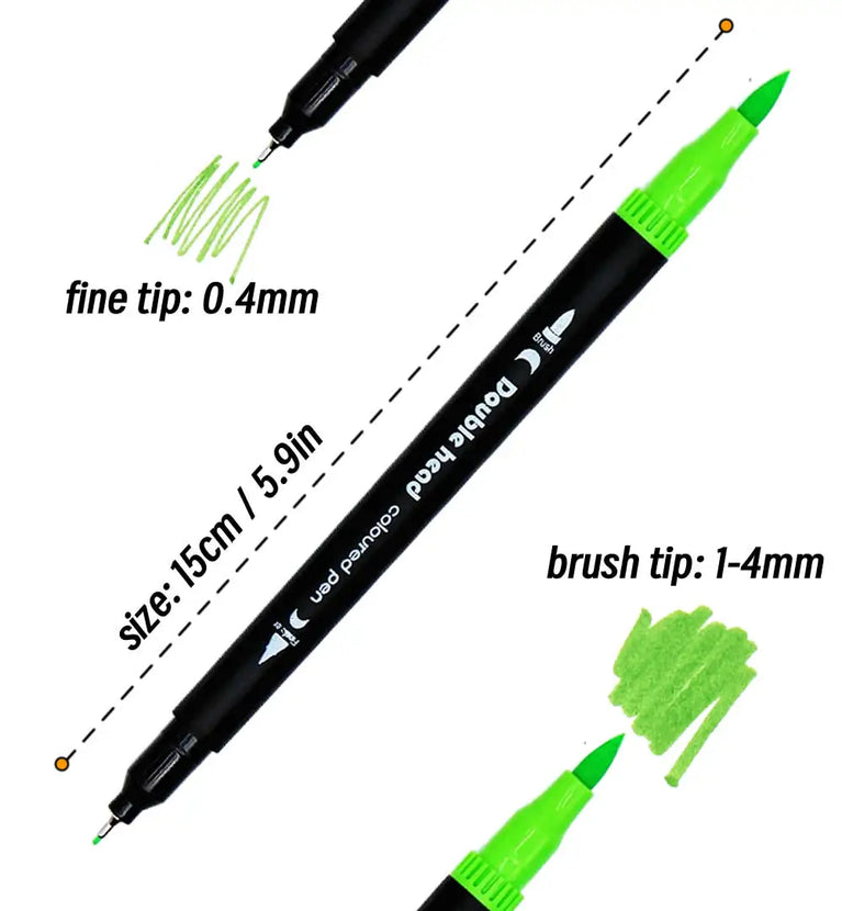 Double-Head Art Markers | Professional Drawing Brush Pen Set