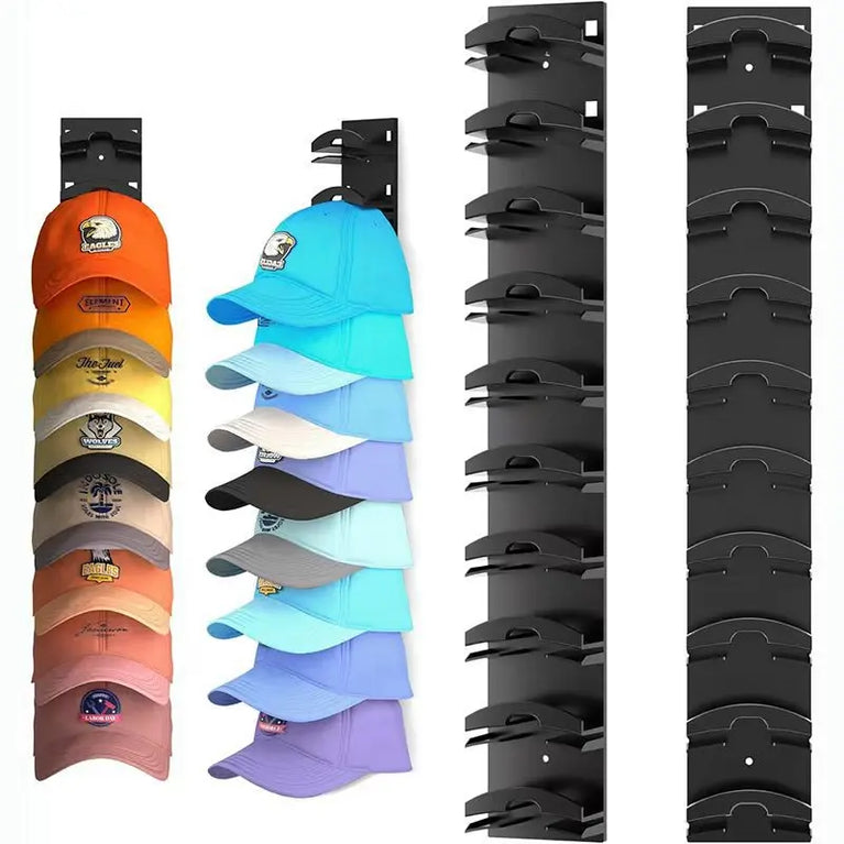 10-Grid Wall Mounted Hat Rack | Space-Saving Baseball Cap & Accessory Organizer
