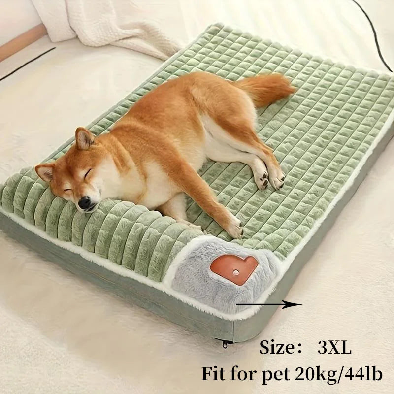 Winter Dog Bed Mattress Removable Washable Large Pet Sleeping Mat