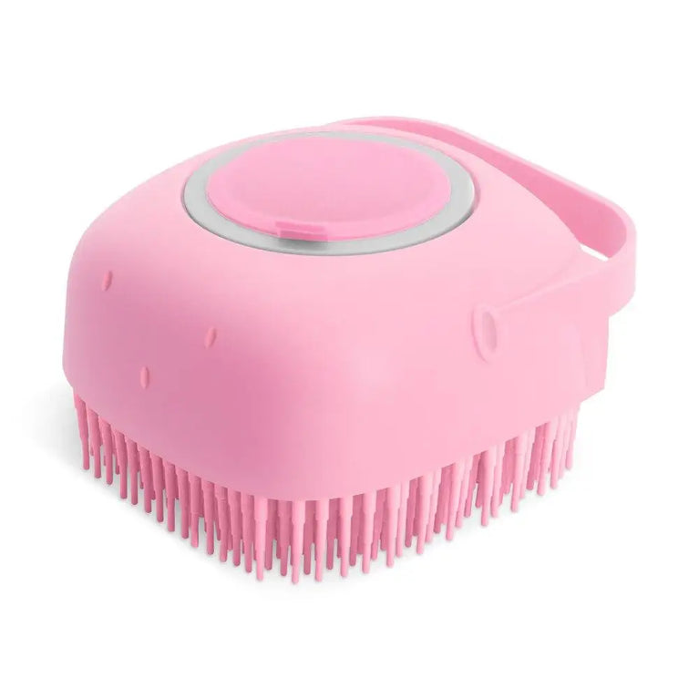 Pet Dog Shampoo Brush Silicone Massage Grooming Scrubber Bath Tool