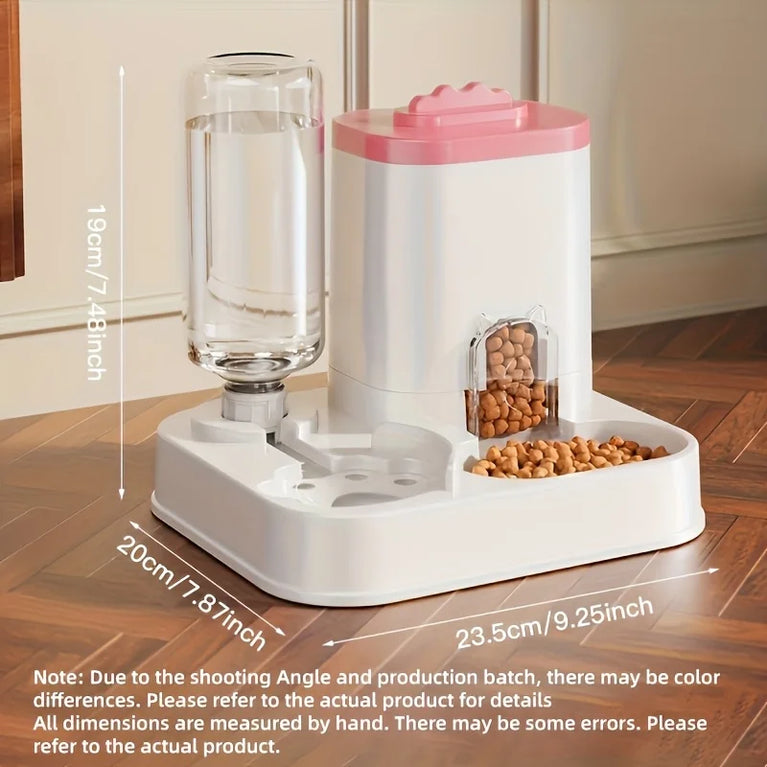 1-Pack Automatic Gravity Fed Cat Water Dispenser And Feeder Spill Proof Large Capacity One Piece Design