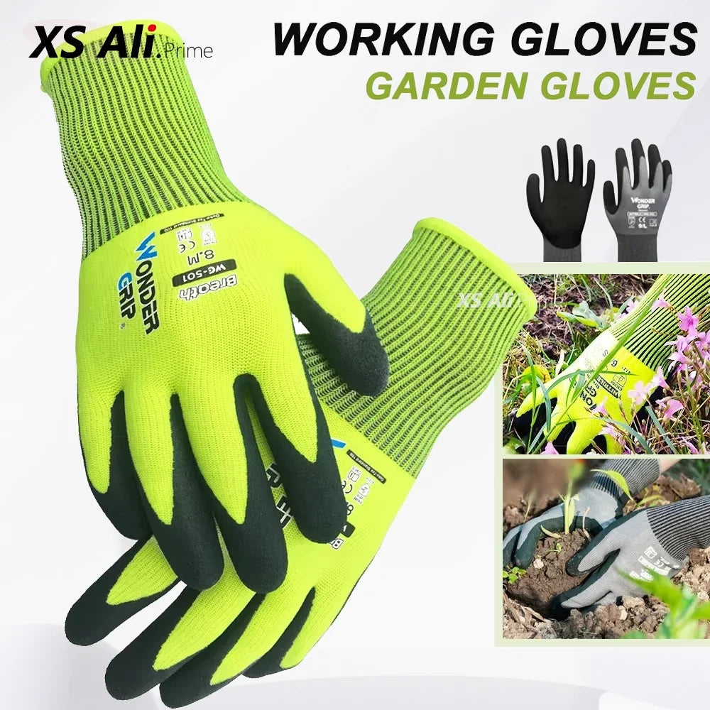 Nitrile Coated Gardening Gloves Breathable Grip Work Protection