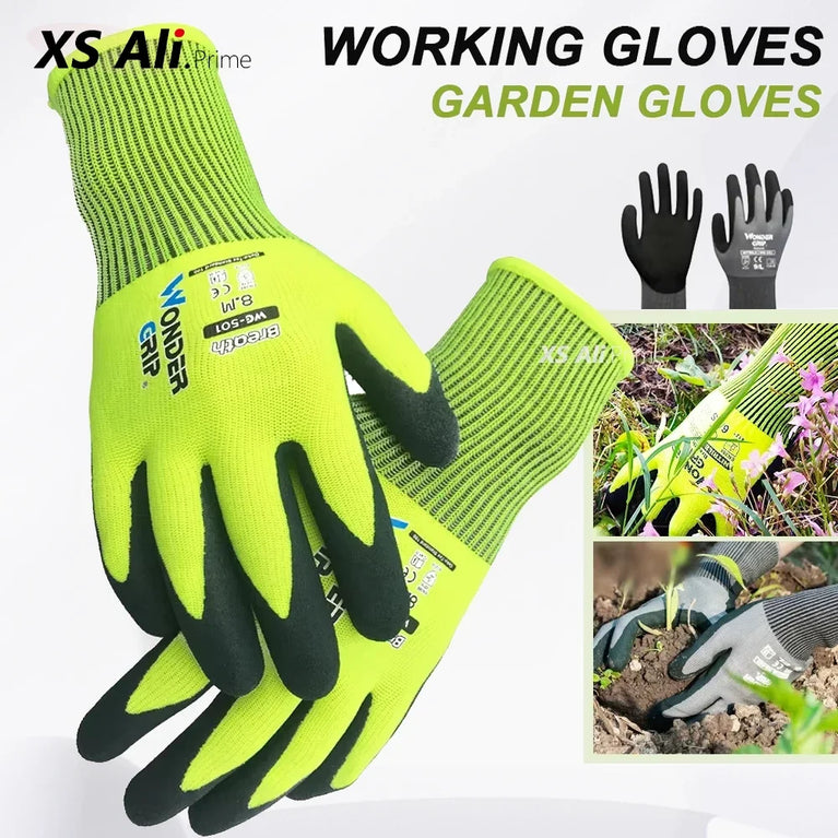 Nitrile Coated Gardening Gloves Breathable Grip Work Protection